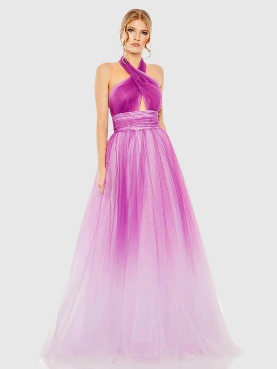 Mac Duggal Dresses & Skirts - MAC DUGGAL Size 4 Purple Ombre 20554 Cross Front Ombre Ball Gown Dress Formal